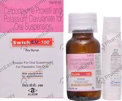 Swich Cv 100mg Bottle Of 30ml Dry Syrup: Uses, Side Effects, Price ...