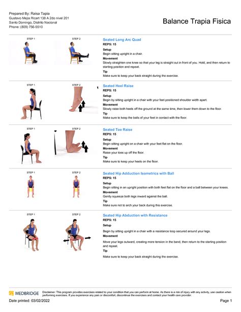 Home exercise program - STEP 1 STEP 2 Seated Long Arc Quad REPS: 15 ...