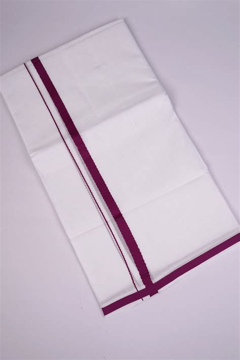 HD-28 WHITE DOUBLE DHOTI 3.80 MTR - violet