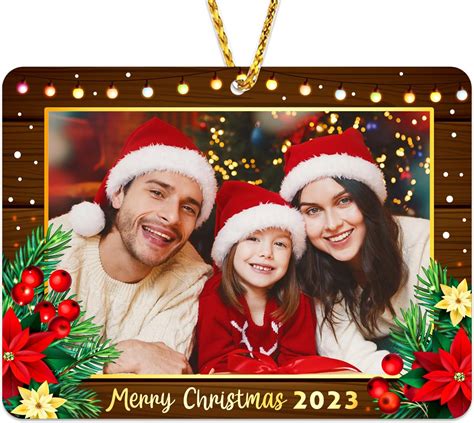 JUESMOS 2023 Picture Frame Christmas Ornaments Photo Frame Christmas ...
