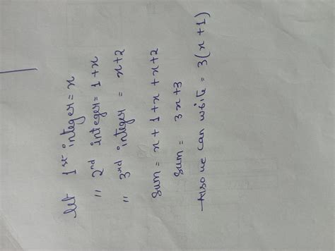 The sum of three consecutive integers - Brainly.in