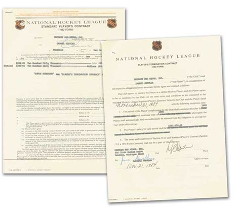 Lot Detail - 1984-85 Darryl Sittler Detroit Red Wings NHL Player's Contract