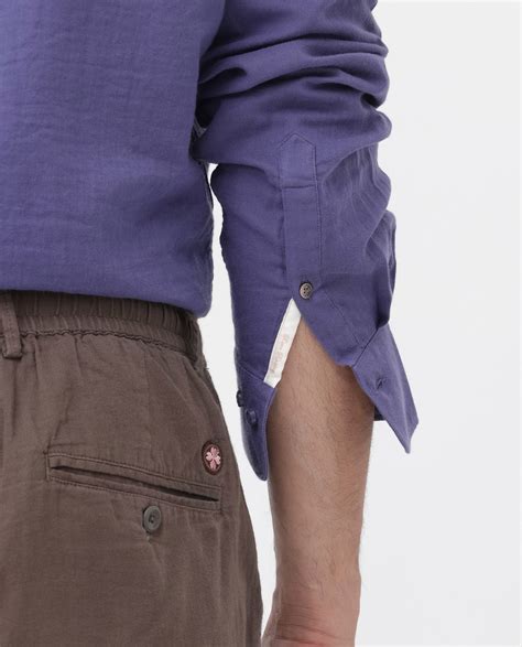 Rare Rabbit Men's Layerr Dusky Purple Cotton Plain Regular Fit Full Sl