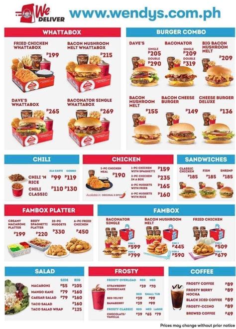 Wendy’S Delivery Philippines – WENDY’SWendy’s Menu Philippines ...