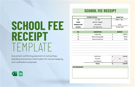 Membership Fee Receipt Template in Excel, Google Sheets - Download ...