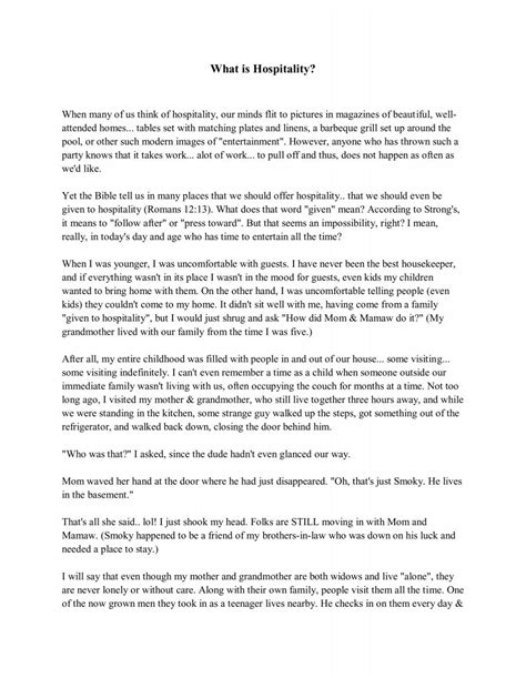 What is Hospitality? - Christian Domestic Discipline Network