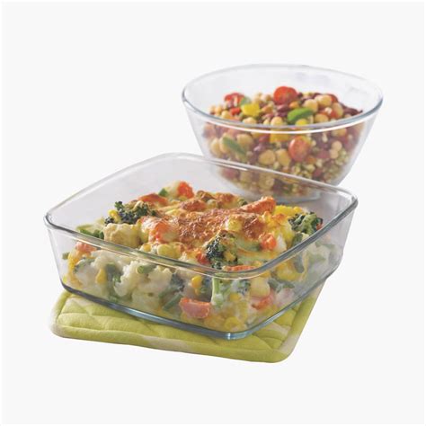 Buy BOROSIL Microwavable Round and Square Dish- 1.3 L + 800 ml from ...