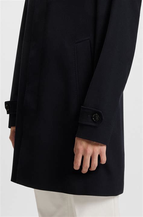 BOSS - Water-repellent coat in virgin wool - Dark Blue