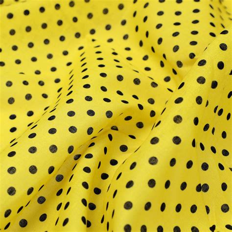 Pure Cotton Polka Dot Fabric - Yellow, Unstitched Fabric – FAB VOGUE ...