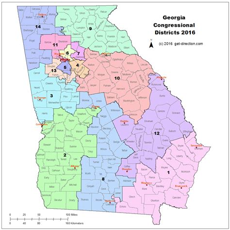 Map of Georgia Congressional Districts 2016