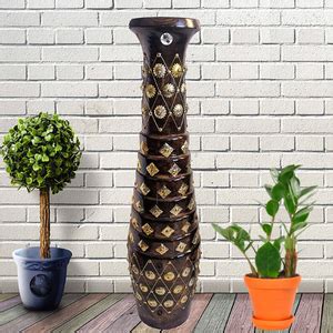 Buy Ace Wood Crafts- Wooden Handcrafted Flower Vase | Antique Showpiece ...