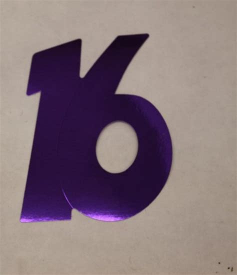14cm Cardboard Cutout Number 16 Purple 3 Pack - PartyWerks
