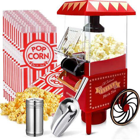 GVAKMM Popcorn Machine, Hot Air Popcorn Maker Kit Gift Box, Portable ...