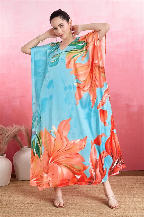 Tropical Paradise Soft Satin Kaftan – Label Aarna