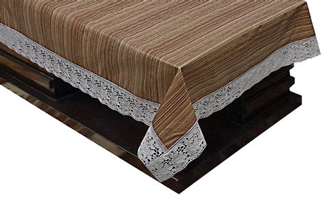 Heart Home Wooden Design PVC 4 Seater Center Table Cover 60"x40"(Light ...