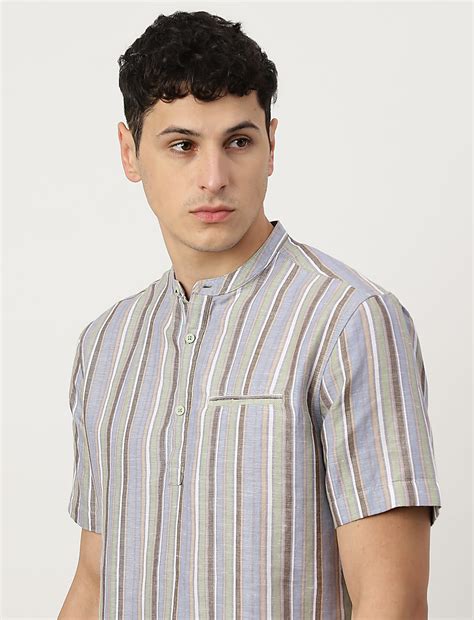 Buy Linen Mix Mandarin Collar Short Kurta at Marks & Spencer