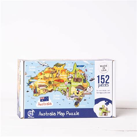 Amazon.com: Terra Puzzles Australia Map Wooden Jigsaw Puzzle 152 Piece, 15x10 inches : Toys & Games