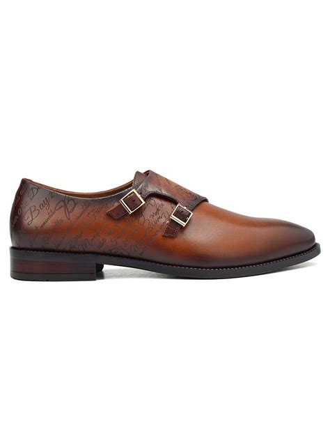 Tan Signato Leather Monk Straps – Rosso Brunello Leathers Pvt. Ltd.