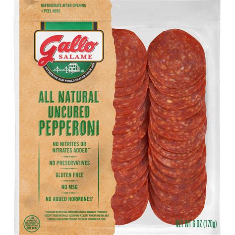 Gallo Deli Sliced All Natural* Pepperoni Lunch Meat, 6 oz-Hero