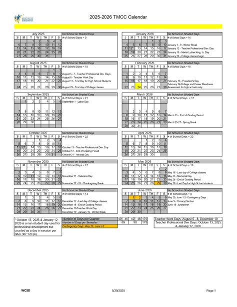 Washoe County School District NV Calendar 25-26 Revised [pdf] - EduCounty