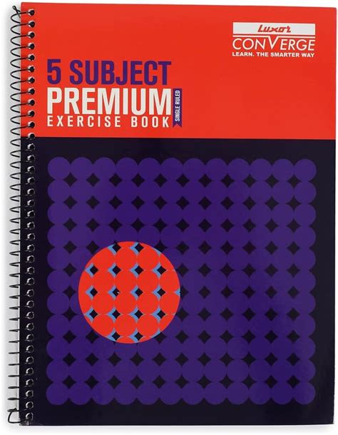 Luxor 5-Subject Spiral Hard Bound Notebook - (18 x 24 cm), 250 Pages ...