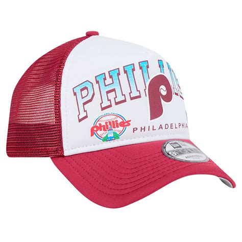 New Era MLB Philadelphia Phillies Retro Wordmark 9FORTY A-Frame Trucker ...