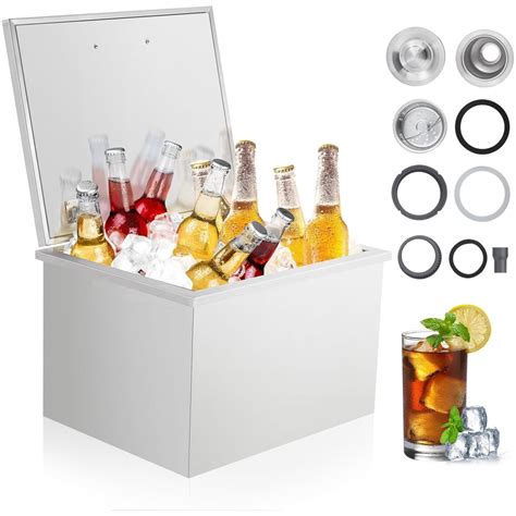 Drop in Ice Chest, Outdoor Kitchen Ice Bar, Stainless Steel Ice Cooler, Commercial Ice Bin with ...