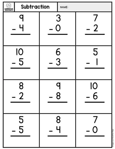 Image result for 1st Grade Math Subtraction Worksheets
