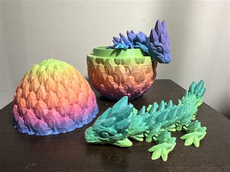 3d Printed Dragon, 3d Printed Dragon Egg, Golden Crystal Dragons ...