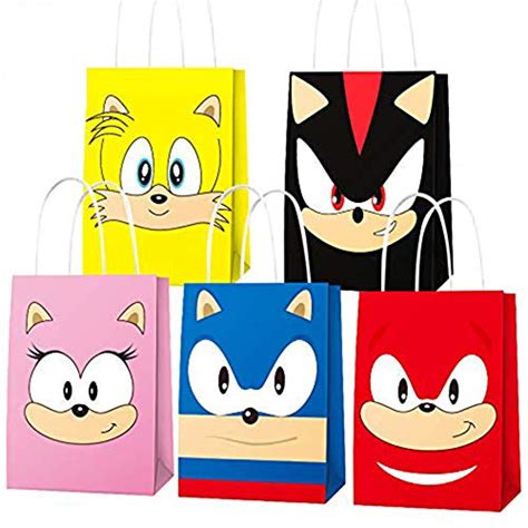 15 PCS Sonic Inspired Party Paper Bags for Sonic The Hedgehog Birthday ...