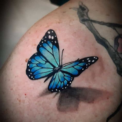 Realistic Blue Monarch Butterfly Tattoo 36+ Monarch Butterfly Tattoos