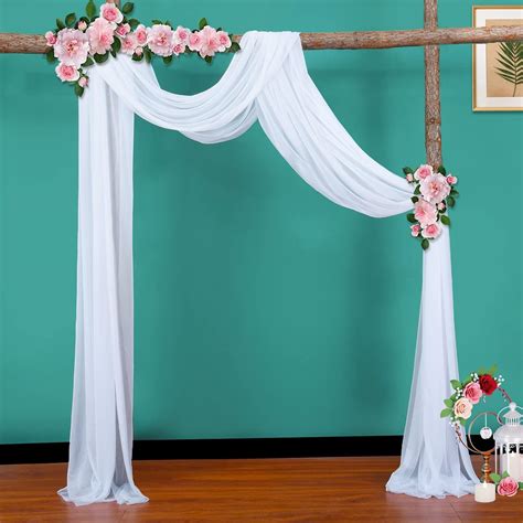 Buy Wedding Arch Draping Fabric 1 Panel White Wedding Arch Drapes ...