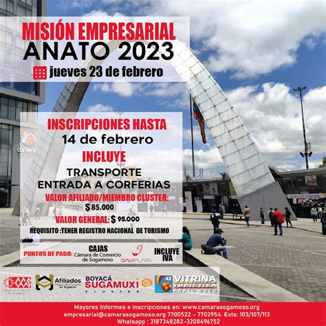 MISIÓN EMPRESARIAL ANATO 2023 - Cámara de Comercio de Sogamoso