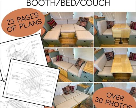 Camper Van Folding Sofa Bed Plans, Folding Couch Plans, Instructions ...