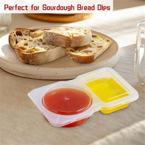 5/10/20 Pcs Double Compartment Condiment Container With Lid Double ...