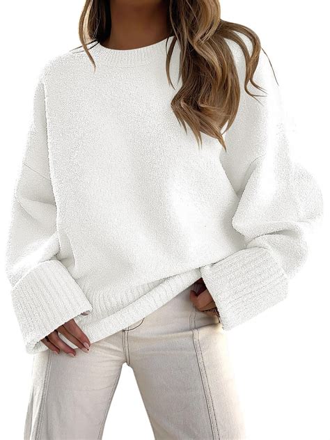 Fantaslook Sweaters for Women Oversized Crewneck Long Sleeve Chunky ...