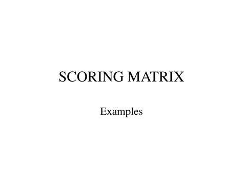 Image result for Scoring Matrix Examples