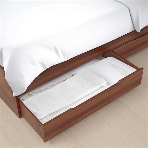 NODELAND bed storage box, medium brown, 21x61x100 cm (81/4x24x393/8 ...