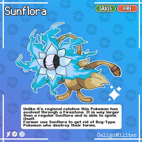 Regional Sunflora - Grass Fire Type - Pokemon Fakemon : r/fakemon
