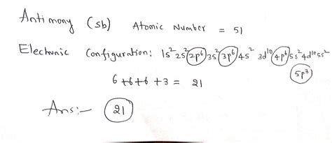 [Solved] How many p electrons are there in an atom of antimony (Sb ...