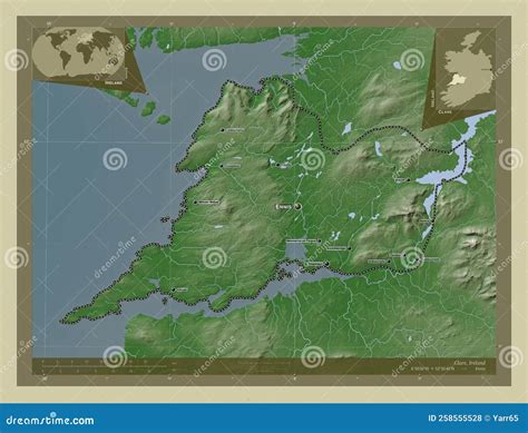 Clare, Ireland. Wiki. Labelled Points of Cities Stock Illustration ...