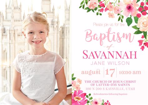Lds Baptism Invitations Girl at Robert Guajardo blog