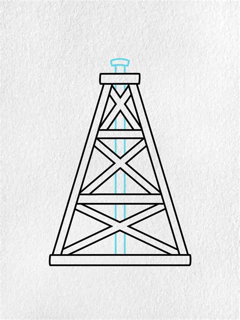 Oil Rig Drawing Coloring Pages Derrick Clipart Clip Outline Texas Field ...