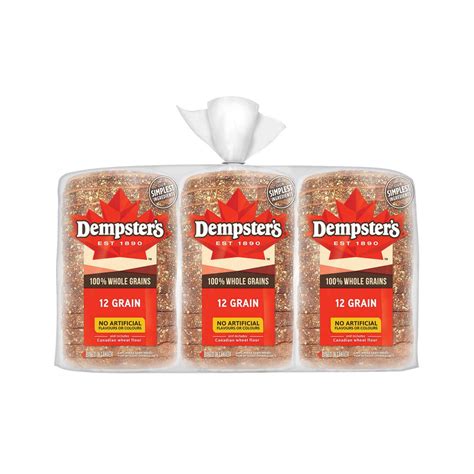 Dempster's 100% Whole Grains 12 Grain Bread - 3 x 620 Grams Shipped to ...