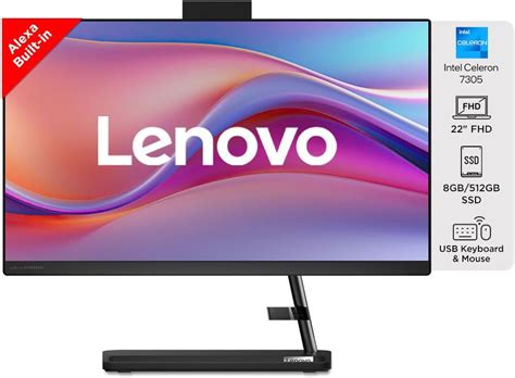 Lenovo IdeaCentre AIO 3 Intel Celeron 7305 22" FHD IPS 3-Side Edgeless ...