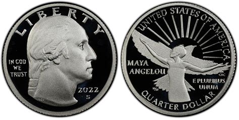 2022-S 25C Maya Angelou-Silver First Day of Issue, DCAM (Proof ...