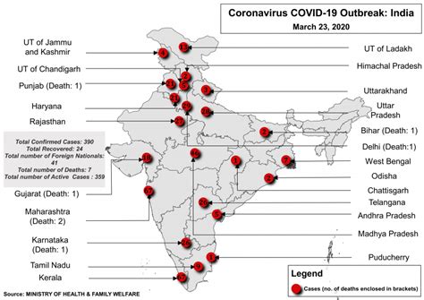 Covid-19 in Numbers: Confirmed Cases Crosses 390 in India on March 23 ...