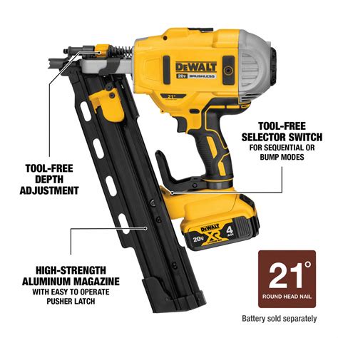 DEWALT Nail Gun: Framing, Combo, For 0.131 in to 0.148 in Nail Shank ...