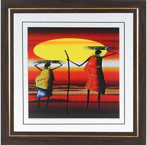 WENS MDF Two Lady With Sun Set Wall Art - 14 x 14 Inch, Multicolour ...