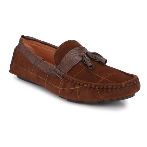 Buy Big Fox Men's Driving Check Loafers (Brown, Numeric_6) at Amazon.in
